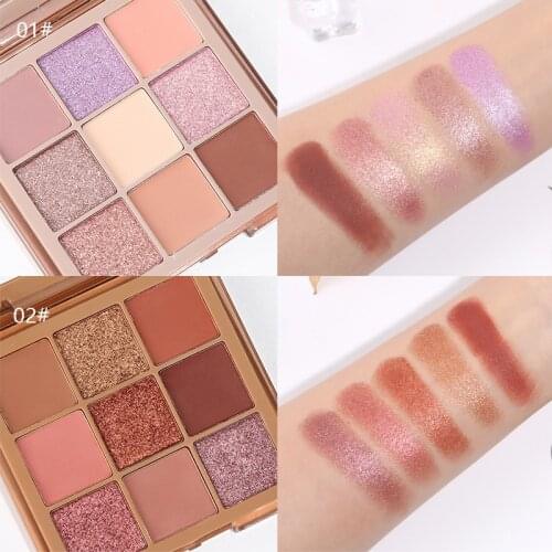 9 Colors Nude Eyeshadow Powder Makeup Palette Matte Glitter Eye Pigmented Powder Make Up New Warm Earth Color Eyeshadow