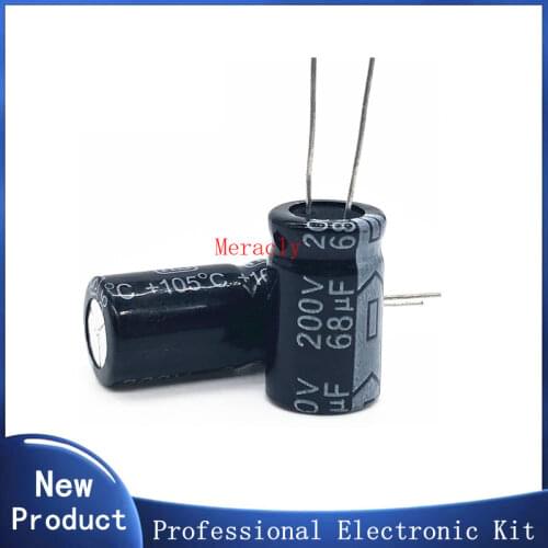 3pcs/lot 68UF 200v 68UF aluminum electrolytic capacitor size 13*20 T24 20