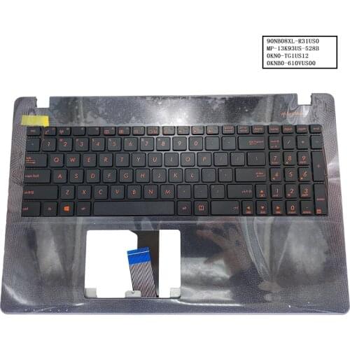 English Replacement keyboards for ASUS F501A X552 Y582 S550 X550L X550VX US red keys Keyboard black C shell New 13NB00TLAP0101
