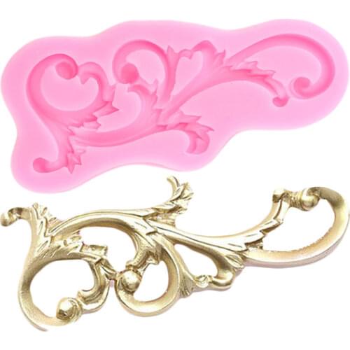Baroque Scroll Relief Silicone Mold Fondant Cake Decorating Tools Cupcake Topper Molds Chocolate Gumpaste Clay Candy Resin Mould