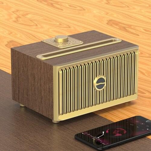 Bluetooth Speaker Retro Classic Wooden Super High Sound Quality Boom Box Home Wireless Speaker Stand Furniture Desktop Sound Box