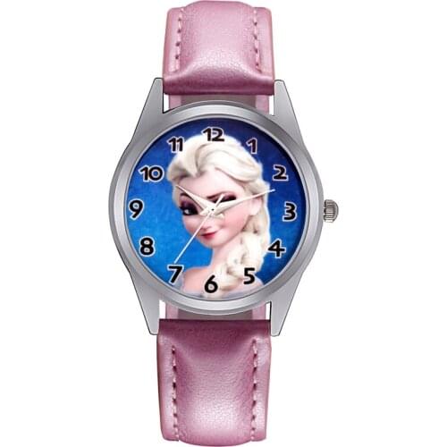 Cartoon pretty style Childrens Watches Womens Students girls Boys Quartz Leather strap Wrist Watch JC75
