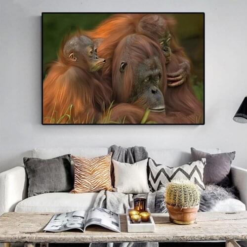 Diy Diamond Painting Monkey Cubs Full Square Round 5D Diamond Embroidery Sale Orangutan Home Decor Picture Of RhinestoneZP-4160