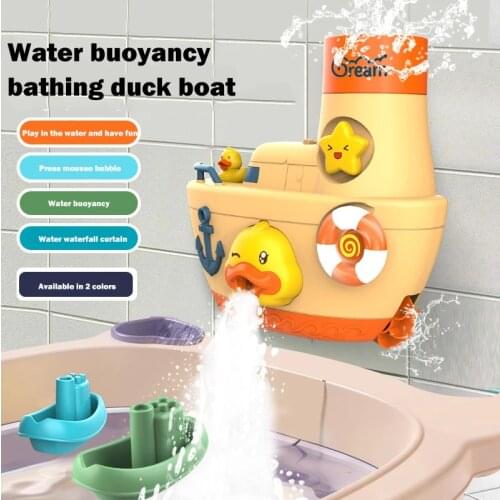 4-6y Children Water Boat Bathroom Swimming Pool Toys Kids Shower Cartoon Animal Duck Boat Toy Parent-child Interactive Game