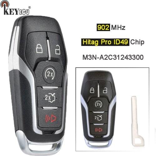 KEYECU 902MHz M3N-A2C31243300 Smart Remote Key Fob for Ford Explorer Edge Mustang F150 F250 F450 350 Super Duty No / With logo
