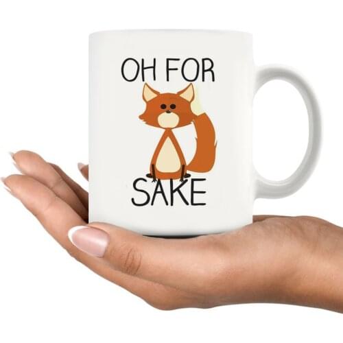 Oh For Sake Fox Mug 2021 Super Hero 350ml New Ceramic Coffee Mug Milk Tea Cup Friends Birthday Christmas Gift