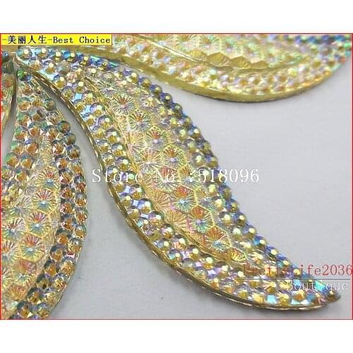 BEst Choice,S Shape Rhinestones,Clear AB 16x48mm For Sewing Accessories Stones and Crystals Strass Crystal Cristal Pedras Charms