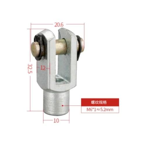 M6 6mm Female Thread Metal Y Joint Pneumatic Cylinder Piston Rod Clevis