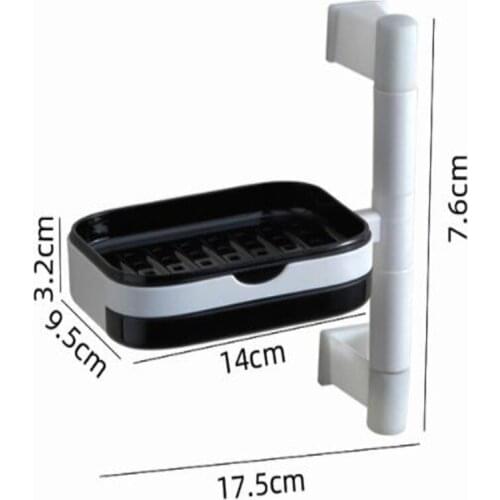 Hot Sale Suction Cup Wall-Mounted Soap Dish Double-Layer Soap Box For Bathroom And Toilet Punch-Free Rotating And Draining Rack