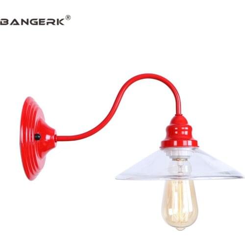 Nordic Loft Decor Sconces Wall Light LED Edison Modern Wall Lamp Bedside Restaurant Home Lighting Red Iron Glass E27 Wandlamp