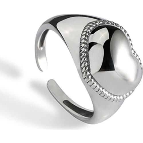 New Charming Love Heart Finger Ring for Women Vintage Boho Knuckle Party Rings Gothic Punk Jewelry Gifts for Girls