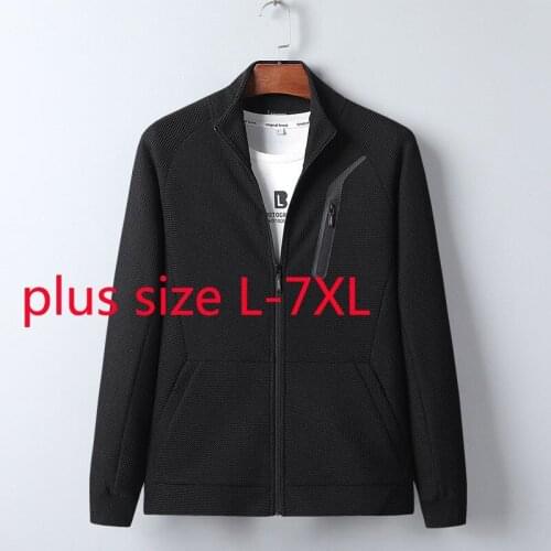 New Arrival Fashion Super Large Spring And Autumn Men Knitted Coat Jacket Mandarin Collar Plus Size L-2XL 3XL 4XL 5XL 6XL 7XL8XL