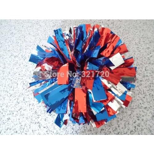 New Cheerleader Dancing Pompoms (10 pieces/lot) Mixed Color Cheerleading Metallic Pom Poms Color and handle can choose
