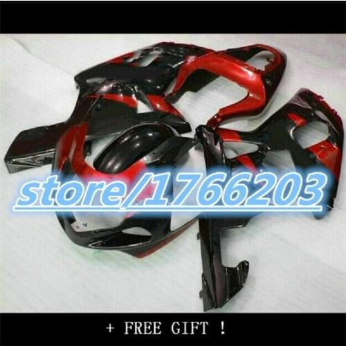 New Fairing kit for GSXR600 750 K1 01 02 03 GSXR 600 GSXR750 2001 2002 2003 ABS black red Fairings