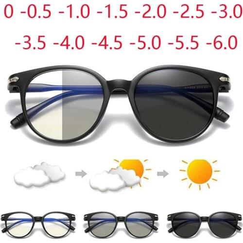 Fashion Transparent Glasses Optical Frames For Women Cat Eye Eyeglasses Eyewear Men Oculos 0 -0.5 -1.0 -1.5 -2.0 To -6.0