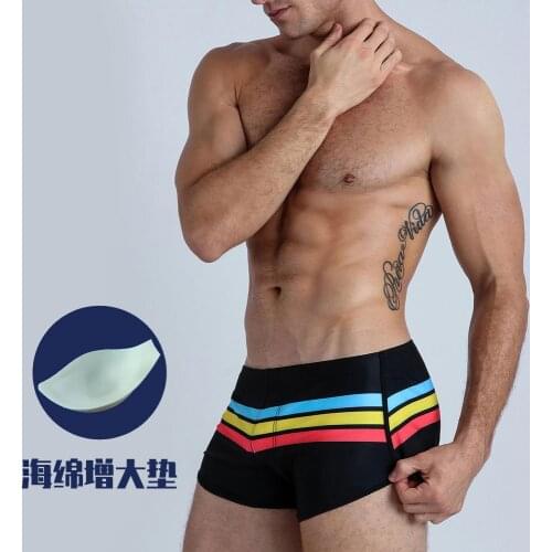 Split Shorts With Cup Swimwear Men Three-dimensional Pocket Mens Swimwear Man Sports Boxer Swimwear Short Fashion Man Swimsuits