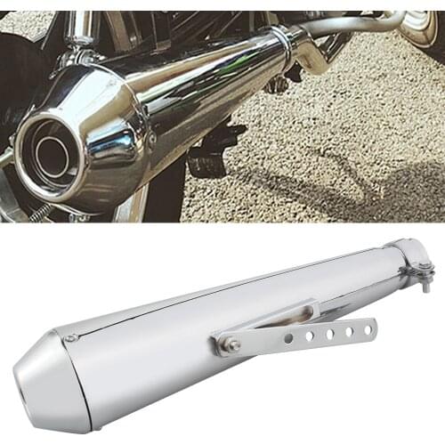 36-45mm Silver Retro Cafe racer Motorcycle Exhaust Muffler Pipe Modified Tail Exhaust System For CG125 GN125 cb400ss sr400