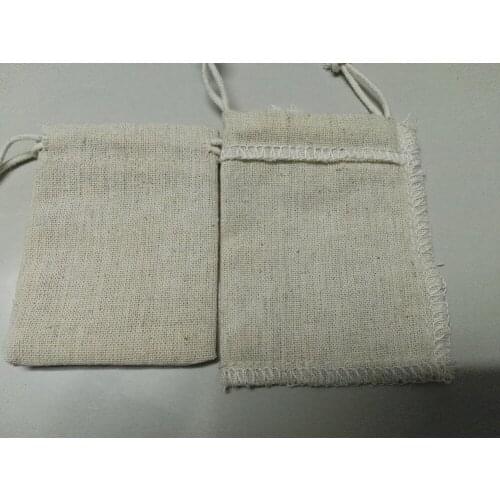 Special sale 50pcs/lot 9*13cm overlocked linen jewelry bag cheap drawstring bag gift pouch bracelet Packaging bag free shipping