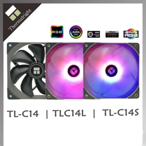 Thermalright TL-C14 CPU cooling fan 140mm Computer case RGB 3PIN and 4PIN PWM mute fans TL-C14S ARGB 5V fan