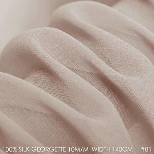 100% SILK Georgette Fabric Pure Silk Fabric 10 momme 140cm Width Wedding Dress Silk Gauz Fabric Free Shipping Reddish Camel 81
