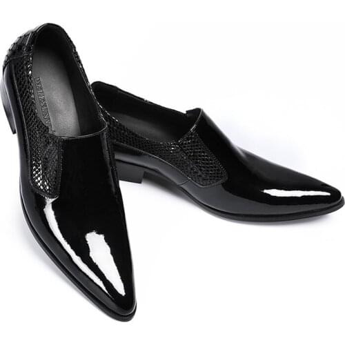 Men Oxford Dress Shoes Fashion Pointed Toes Footwear for Men Genuine Leather Slip On Dress Shoes Men Business Office Shoes