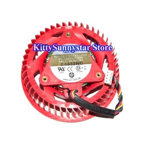 Video Card Cooling F8025B12UB 12V 0.35A 4 Wires 4 Pin HD4890 HD6970 V8700 HD2900XT Vga Fan