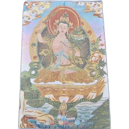 Thangka embroidery religious Tibet portrait Nepal Buddhist temple brocade painting silk decoration embroidery