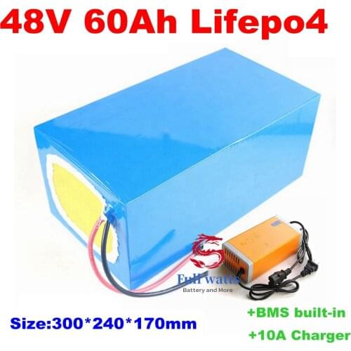 Golf Car Battery 48V 2000w 4000w LiFePO4 48V 60Ah not 12v 60ah 80ah Lithium Battery for Marine Camping Car E- Boat +10A charger