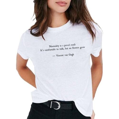 2021 New Polyester T-Shirt White Womens Clothes Watercolor Summer Tops Literary Style Student Girl Tshirt Hot Sale