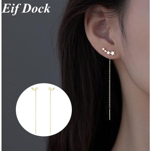 Eif Dock Gold Color Star Earline Women New Design Exquisite Long Chain Earrings Dropshipping
