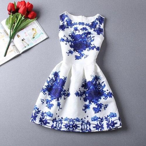 Womens Summer Dresses 2020 Summer women casual print dress european style vest vintage women clothing Vestidos Dress Plus size