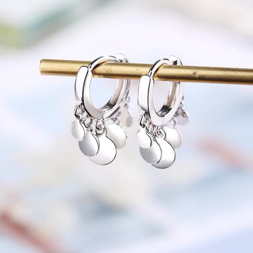 2021 Hot Sale Fashion Style 925 Silver Clip Earrings With Circle Pieces For Woman Jewelry