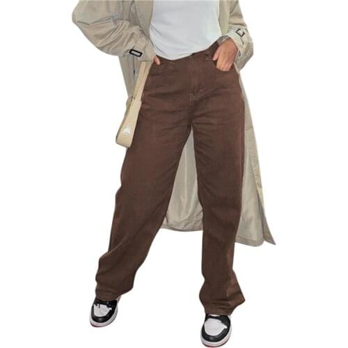 Womens Vintage Y2K Baggy Jeans High Waisted Stretch Denim Flared Jeans E-Girl Pencil Trousers Streetwear Pants