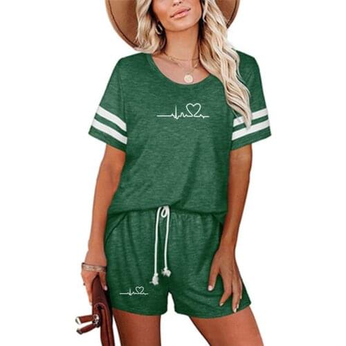 Womens Tracksuit Suit Sportswear Women T-Shirt Shorts Tracksuits Sets Female 2021 Summer Casual Short Pants Suits