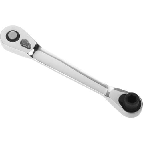 1/4" Dual Head Square Ratchet Socket Wrench Hex Bit Driver Screwdriver 72-Tooth