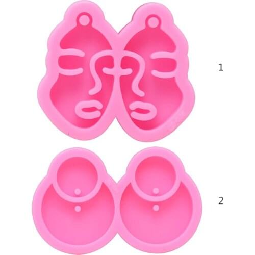 1 Pc DIY Crafts Jewelry Pendant Making Tool Keychain Casting Silicone Mould Shiny Mirror Earrings Epoxy Resin Mold