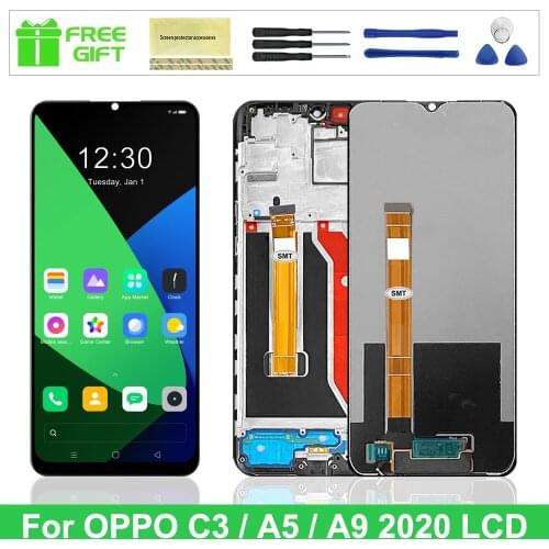 100% Tested LCD for OPPO Realme C3 RMX2027 RMX2021 RMX2020 LCD Display Touch Screen Digitizer Parts for Realme C3