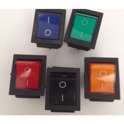 100pcs DPDT yellow Indicator Light 6 Pin Rocker Switch 20A 125V