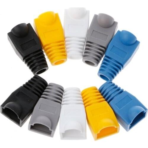 100Pcs/Lot Network Jack Plug RJ45 Connector Relief Boot Cap For Cat5 Cat6 Cable