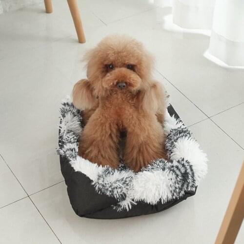 2in1 Long Plush Soft Dog cat Bed Pet Kennel Round Sleeping Lounger Cat House Winter Warm Sofa Basket For Small Medium Large Dog