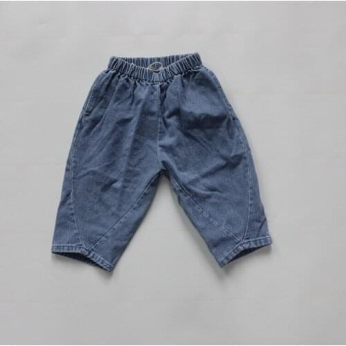 2021 Korea style girls boys denim pants autumn fashion kids long jean pants 2-8 years