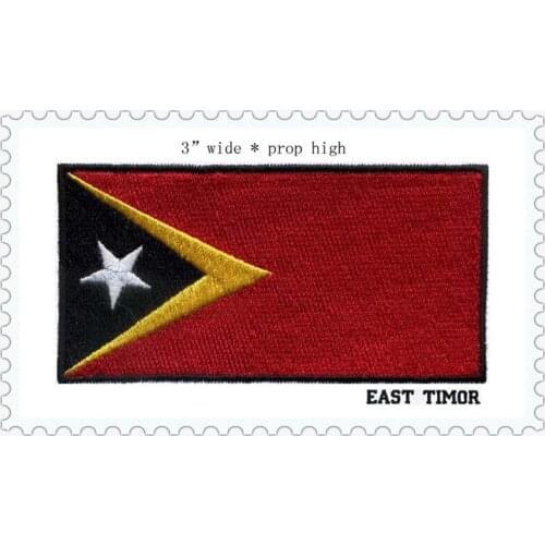 3" wide Embroidery flag patch of EAST TIMOR corinthians my chemical romance iron on