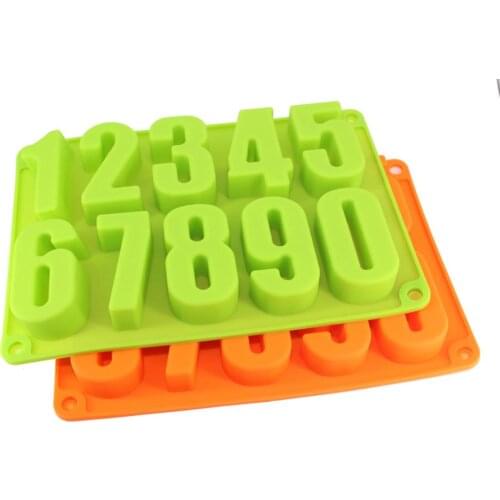 3D DIY Fondant Cake Moulds 0-9 Numbers Shape Baking Mold Silicone Chocolate Cupcake Pastry Molds Baking Supplies Decorating Tool