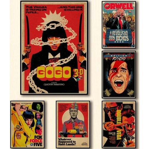 50 Designs Butcher Billy Pop Art Kraftpaper Poster Artwork Fancy Wall Sticker for Coffee House Bar