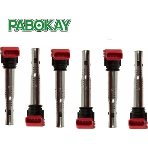 6 pieces x Ignition Coil For Audi A4 A5 A6 A7 A8 Q5 Q7 R8 Quattro VW Touareg 2.42.7 2.8 3.0 3.2 TDI TFSI V6 06D905115 06E905115E