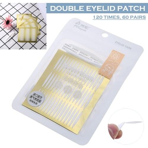 60 Pairs Double Sided Eyelid Adhesive Tape Stickers Invisible Eyelid Sticker Self-adhesive Eye Lift Strips Eye Make-up Tool Kit