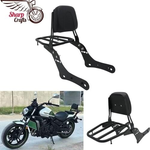 Motorcycle Accessories Backrest Sissy Bar Luggage Rack Rear Passenger Cushion Pad Kit For Kawasaki Vulcan S 650 EN650 2015-2019