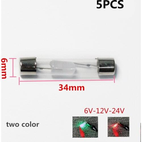 5pcs/lot 6*34mm 6.2*25.5mm bulb for Car Circuit DC Tester 6V 12V 24V Voltage Auto Vehicle Gauge Test Light Measuring Pen