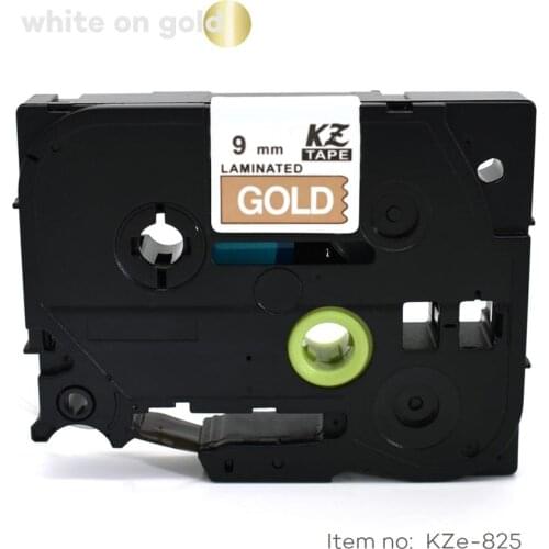 CIDY TZe 825 TZ 825 Tze825 TZ825 White on gold tze compatible laminated tape for brother printers