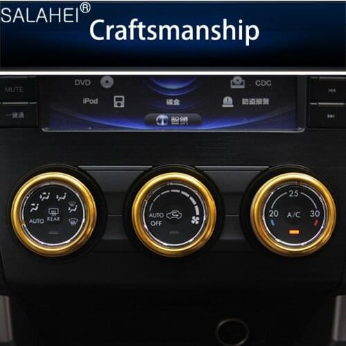 For Subaru XV 13 Forester Car Air Vent Condition Outlet Decorative Ring Cover Sticker/Instrument Panel Auto Interior Accessories